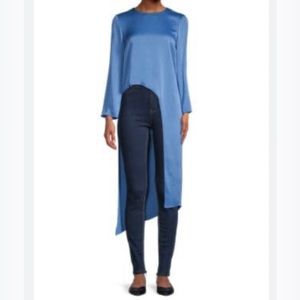 Veronica Beard Rome High-Low Asymmetrical Long-sleeved Tunic Top Size 8